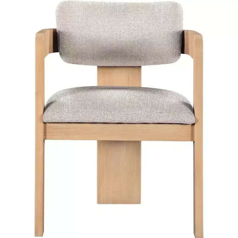 Meridian Furniture, Sedia da pranzo rivestita in tessuto testurizzato di lino beige Sacha, set da 2