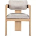 Meridian Furniture, Sedia da pranzo rivestita in tessuto testurizzato di lino beige Sacha, set da 2
