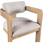 Meridian Furniture, Sedia da pranzo rivestita in tessuto testurizzato di lino beige Sacha, set da 2
