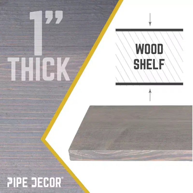 RESTORE Mensola in legno Riverstone Grey da 91,44 cm (solo legno) di Pipe Decor