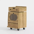 Mobile comodino robot Famapy - con illuminazione d'ambiente, ruote bloccabili e finestra in vetro temperato. Contenitore divertente per la camera dei bambini
