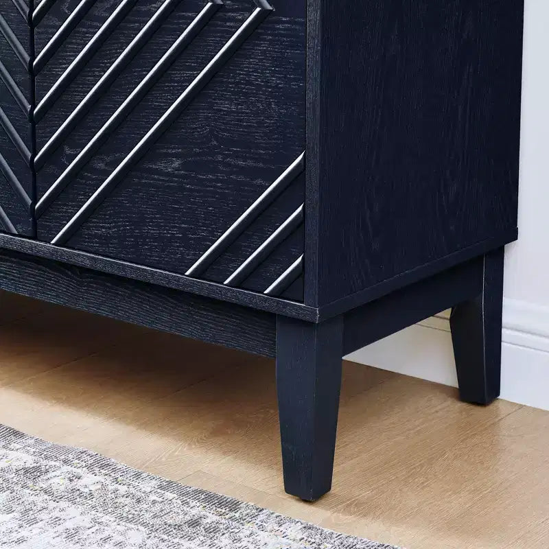 Mobile credenza con 60 ripiani e ante con motivo geometrico, scaffali regolabili, consolle moderna porta TV, tavolino da caffè, buffet per cucina