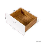 Homy Casa Meuble de Rangement 47 avec 3 Tiroirs et 2 Portes, Pieds en Bois, Chêne Blanc