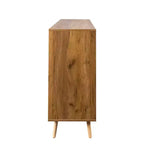 Homy Casa Meuble de Rangement 47 avec 3 Tiroirs et 2 Portes, Pieds en Bois, Chêne Blanc
