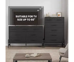 CuisinSmart Cassettiera a 6 cassetti per camera da letto, cassettiera alta da terra con contenitore, cassettiera portaoggetti in legno per camera da letto e soggiorno