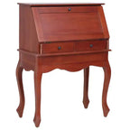 Scrittoio Segretario Marrone Legno massello di mogano 78 x 42 x 103 cm