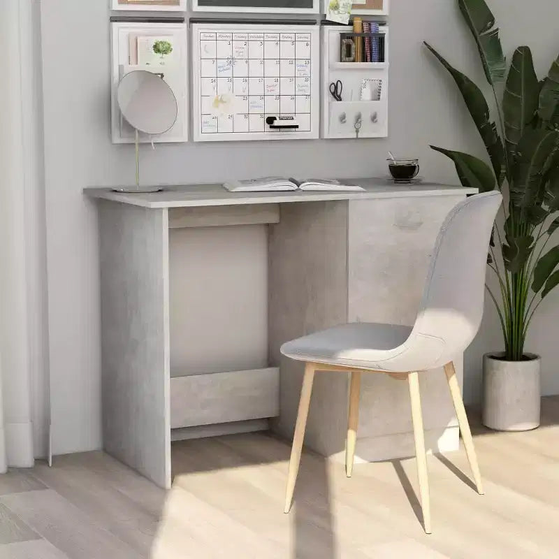 Scrivania Standard Rettangolare in Legno Ingegnerizzato Grigio Cemento