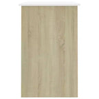 Scrivania media in legno multistrato bianco e rovere Sonoma