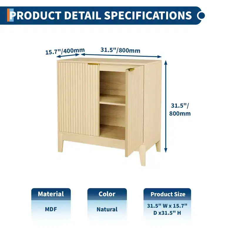 Grande credenza a buffet con contenitore, mobile da bar moderno scanalato da 120 cm con 3 cassetti e 2 ante per sala da pranzo, soggiorno, corridoio