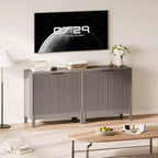 Grande credenza a buffet con contenitore, mobile da bar moderno scanalato da 120 cm con 3 cassetti e 2 ante per sala da pranzo, soggiorno, corridoio