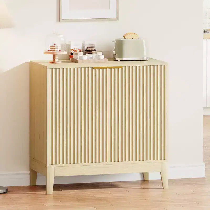 Grande credenza a buffet con contenitore, mobile da bar moderno scanalato da 120 cm con 3 cassetti e 2 ante per sala da pranzo, soggiorno, corridoio