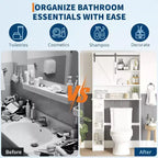 Mobiletto salvaspazio sopra il WC, Organizzatore per Bagno Bianco, Ripiani Regolabili, Design Salvaspazio per Bagni Piccoli