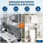 Mobiletto salvaspazio sopra il WC, Organizzatore per Bagno Bianco, Ripiani Regolabili, Design Salvaspazio per Bagni Piccoli