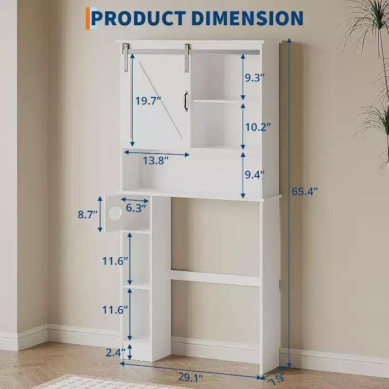Mobiletto salvaspazio sopra il WC, Organizzatore per Bagno Bianco, Ripiani Regolabili, Design Salvaspazio per Bagni Piccoli