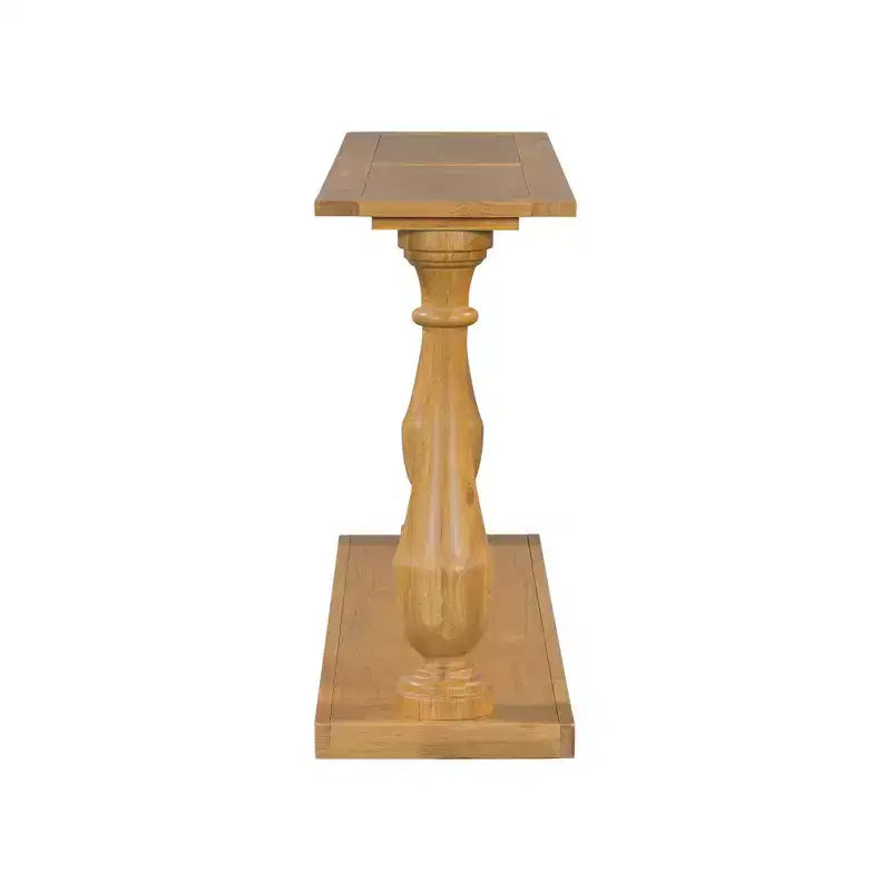 Tavolo da ingresso vintage Okak 63IN con impiallacciatura in pino, tavolo consolle con eleganti gambe affusolate e ripiano aperto, tavolo da corridoio per soggiorno, naturale