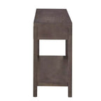 Tavolo Console Moderno Okak 51.3IN con Impiallacciatura in Frassino e Design a Strisce, Tavolo da Ingresso con 2 Cassetti, Tavolo da Corridoio per Soggiorno, Atrio, Marrone