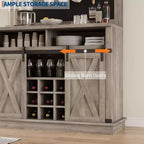 75 Armadietto Alto per Caffè Grande Mobile da Cucina Dispensa Contenitore Bianco Mobile Bar Caffè Credenza con Anta Scorrevole a Fienile