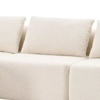 Canapé convertible 3 places Dovelina en tissu Teddy rembourré de mousse, canapé d'angle moderne et confortable avec coussins moelleux