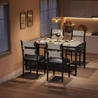 Set tavolo da pranzo per 4 persone con protezione angolare, set tavolo e sedie da cucina in legno da 4 con sedie imbottite per appartamento, grigio