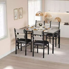 Set tavolo da pranzo per 4 persone con protezione angolare, set tavolo e sedie da cucina in legno da 4 con sedie imbottite per appartamento, grigio