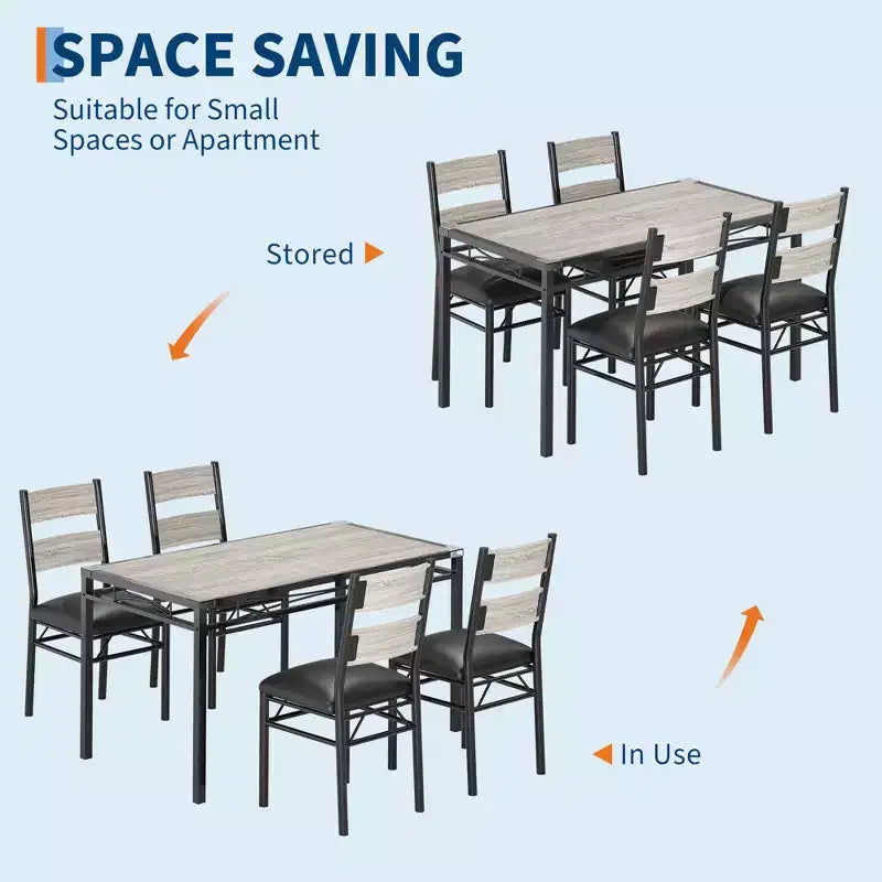 Set tavolo da pranzo per 4 persone con protezione angolare, set tavolo e sedie da cucina in legno da 4 con sedie imbottite per appartamento, grigio