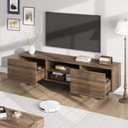 Mobile TV industriale COZONY con 2 cassetti, mobile porta TV in legno naturale con gambe robuste per soggiorno