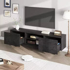 Mobile TV industriale COZONY con 2 cassetti, mobile porta TV in legno naturale con gambe robuste per soggiorno