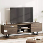 Mobile TV industriale COZONY con 2 cassetti, mobile porta TV in legno naturale con gambe robuste per soggiorno