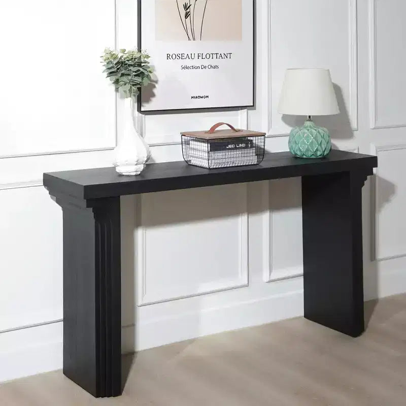 Okak 58IN Consolle Minimalista con Gambe Curve, Tavolo da Ingresso con Piano e Gambe Spessi, Tavolo da Ingresso per Soggiorno, Atrio