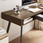 Scrivania moderna Okak 47.24IN con design minimalista, scrivania per computer con 1 cassetto e 2 ripiani, piccola scrivania per casa, ufficio