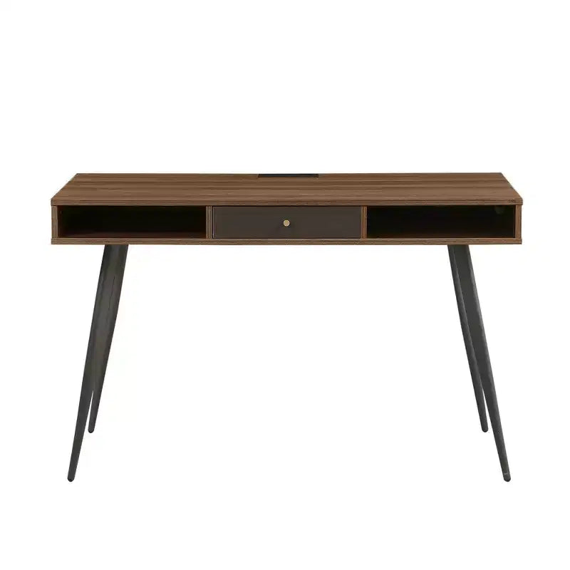 Scrivania moderna Okak 47.24IN con design minimalista, scrivania per computer con 1 cassetto e 2 ripiani, piccola scrivania per casa, ufficio