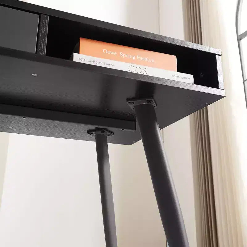 Scrivania moderna Okak 47.24IN con design minimalista, scrivania per computer con 1 cassetto e 2 ripiani, piccola scrivania per casa, ufficio