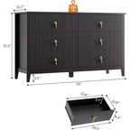 Cassettiera alta scanalata da 109 cm - Mobile contenitore in legno a 5 cassetti per camera da letto e soggiorno