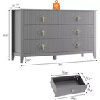 Cassettiera alta scanalata da 109 cm - Mobile contenitore in legno a 5 cassetti per camera da letto e soggiorno