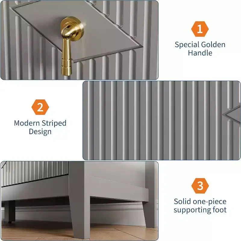 Cassettiera alta scanalata da 109 cm - Mobile contenitore in legno a 5 cassetti per camera da letto e soggiorno