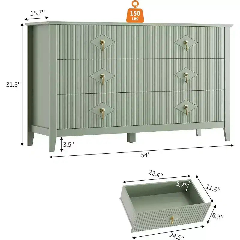 Cassettiera alta scanalata da 109 cm - Mobile contenitore in legno a 5 cassetti per camera da letto e soggiorno