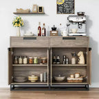 CuisinSmart 55 Credenza Moderna Grande da Cucina con 2 Cassetti e 4 Ante, Mobile Contenitore Buffet da Bar per Caffè per Sala da Pranzo
