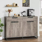 CuisinSmart 55 Credenza Moderna Grande da Cucina con 2 Cassetti e 4 Ante, Mobile Contenitore Buffet da Bar per Caffè per Sala da Pranzo