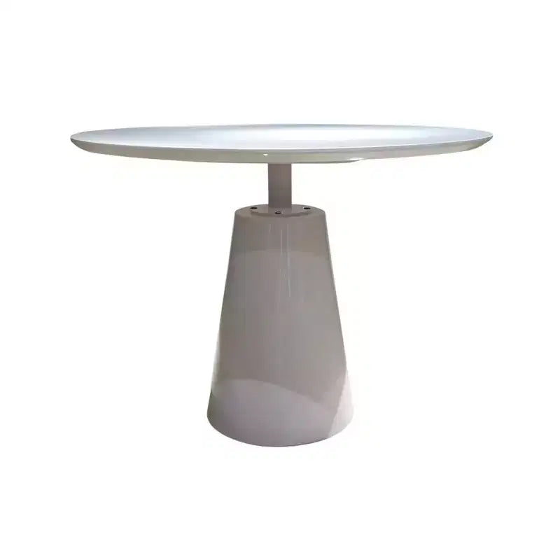 HomeRoots 42 White Wood and Metal Pedestal Base Round Top Dining Table