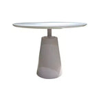 HomeRoots 42 White Wood and Metal Pedestal Base Round Top Dining Table