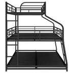 Letti a castello tripli in metallo Twin XL e Full XL sopra Queen per 3 bambini con scaletta integrata e sponde di sicurezza a tutta lunghezza