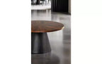 Tavolino da Caffè Ovale Contemporaneo GDFStudio Giulia con Base a Tamburo in Legno