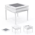JOYMOR Kids Activity Table,Detachable 2 in 1 Block Table with Storage, Kids Building Block Table Suitable for Boys and Girls, Gray & White