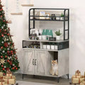 Cat Litter Box Enclosure with Shelves, Large Hidden Litter Box Furniture with Storage Compartments for Indoor Cats