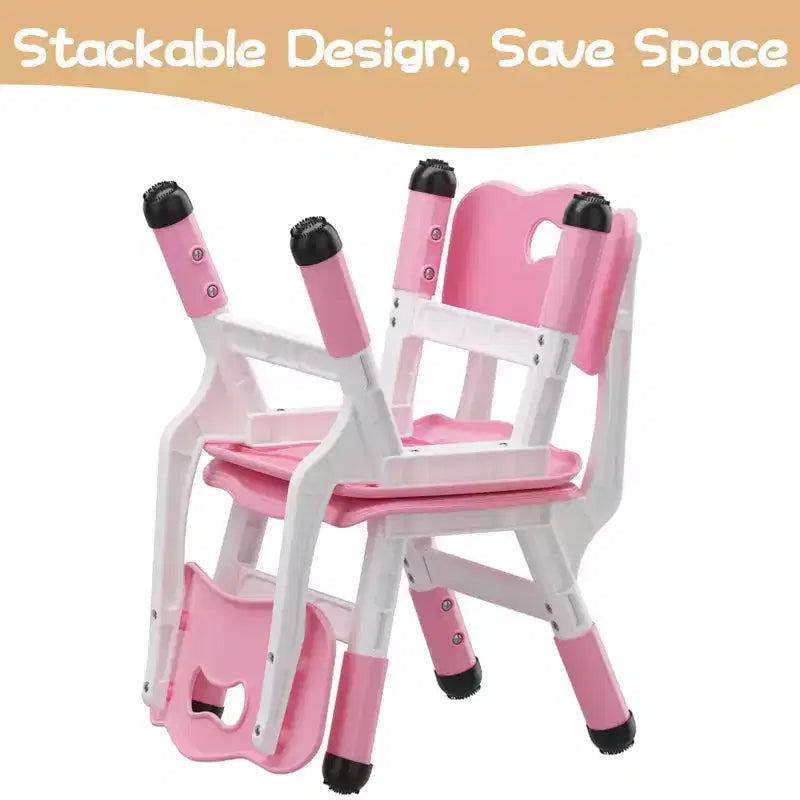 Sedia per bambini, Sedia per bambini regolabile in 3 livelli di altezza, Sedie in plastica per bambini da 2 a 6 anni, Adatta per casa, famiglia, aula e asilo nido