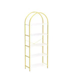 Libreria a 5 Ripiani con Arco, Scaffale Espositivo Alto, Struttura in Metallo, Libreria a Giorno, Grande Scaffale Nero per Camera da Letto