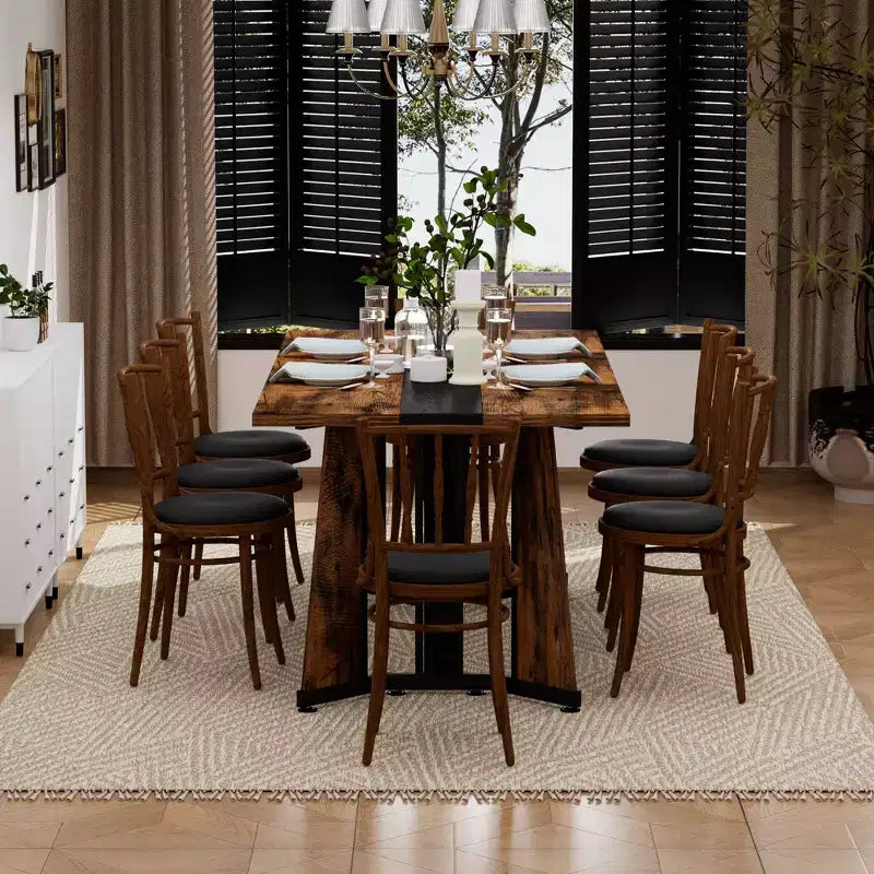 Tavolo da pranzo rettangolare Okak da 180 cm per 8 persone, tavolo da cucina impermeabile con gambe regolabili, tavolo da pranzo per cucina, ufficio