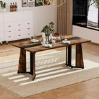 Tavolo da pranzo rettangolare Okak da 180 cm per 8 persone, tavolo da cucina impermeabile con gambe regolabili, tavolo da pranzo per cucina, ufficio