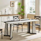Tavolo da pranzo rettangolare Okak da 180 cm per 8 persone, tavolo da cucina impermeabile con gambe regolabili, tavolo da pranzo per cucina, ufficio