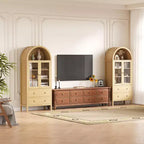 Dispensa da cucina alta 71" con arco, armadietti contenitori moderni in legno stile fattoria per cucina, sala da pranzo